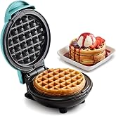 Elite Gourmet EWM015M# Nonstick Mini Waffle Maker, 4.5-Inch, Belgian, Mint | Easy to Clean - Great for Hash Browns, Keto, Snacks, Sandwiches, Eggs &amp; Dorm Kitchens