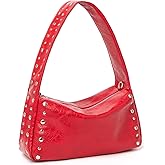 Kamsyluci Studded Purses For Women Y2k Shoulder Bag Small Vegan Leather Handbag
