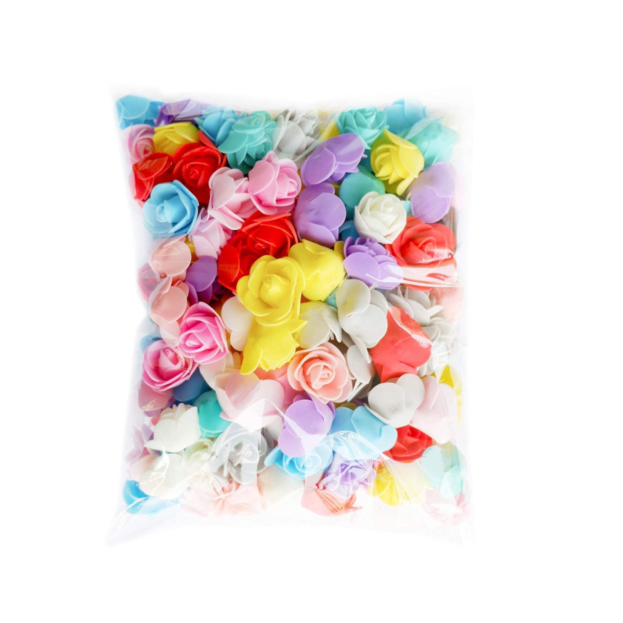 KAIAIWLUO Artificial Foam Flowers,100 pcs Mini Foam Roses Fake Flower Head Bulk Craft Rose for DIY Crafts Wedding Bouquets Party Tables Home Decorations 1.37 Inch