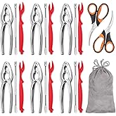 Hiware 20-piece Seafood Tools Set includes 6 Crab Crackers, 6 Lobster Shellers, 6 Crab Leg Forks/Picks and 2 Seafood Scissors & Storage Bag - Nut Cracker Set