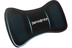 Samsonite Neck Pillow for Car – Ergonomic Memory Foam Headrest Cushion – Car Seat Support for Driving Comfort – Compact Neck Rest – Travel Pillow for Long Road Trip, Black