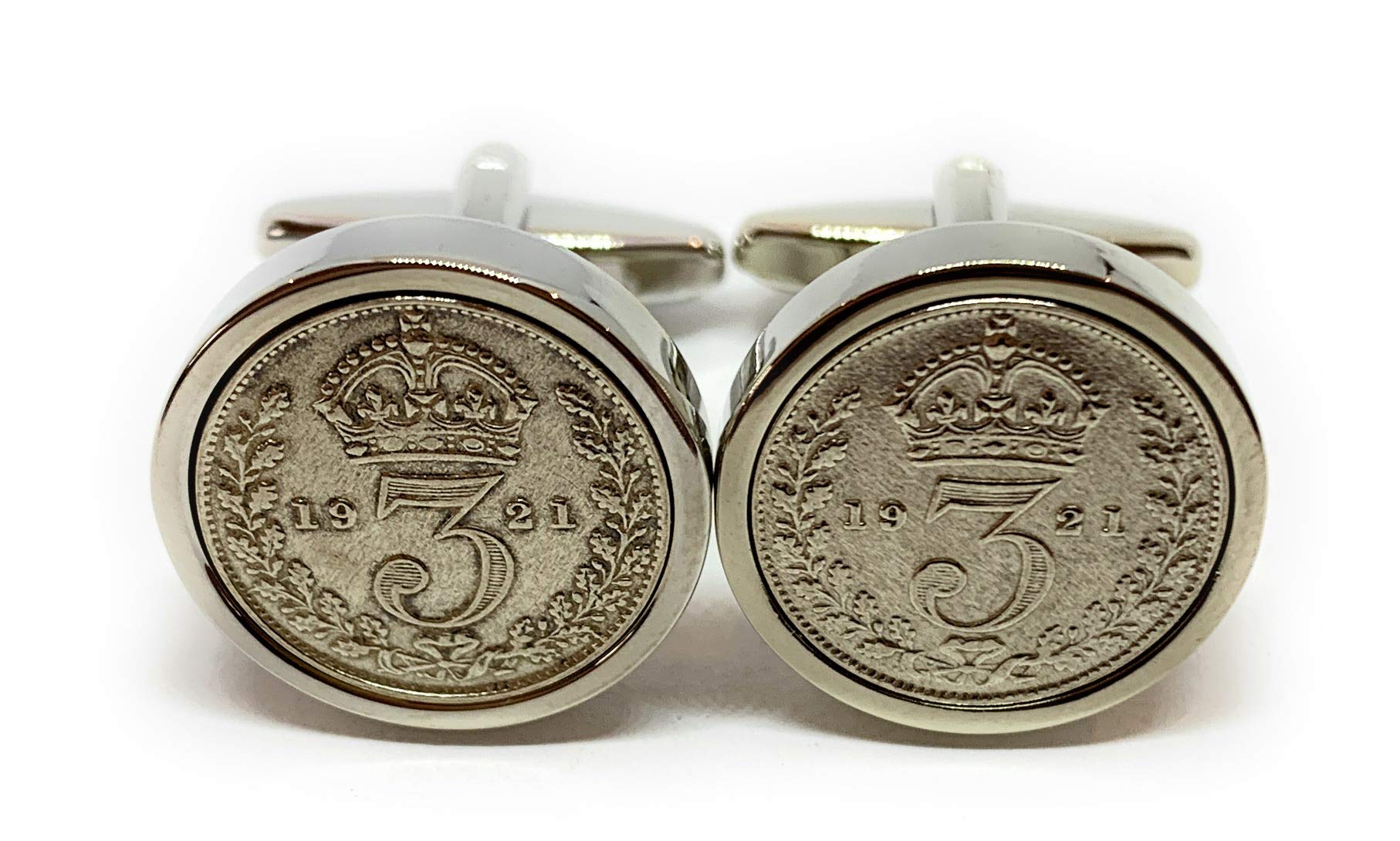 Premium 1921 Threepence coin cufflinks for a 105th Birthday gifts for men cufflinks