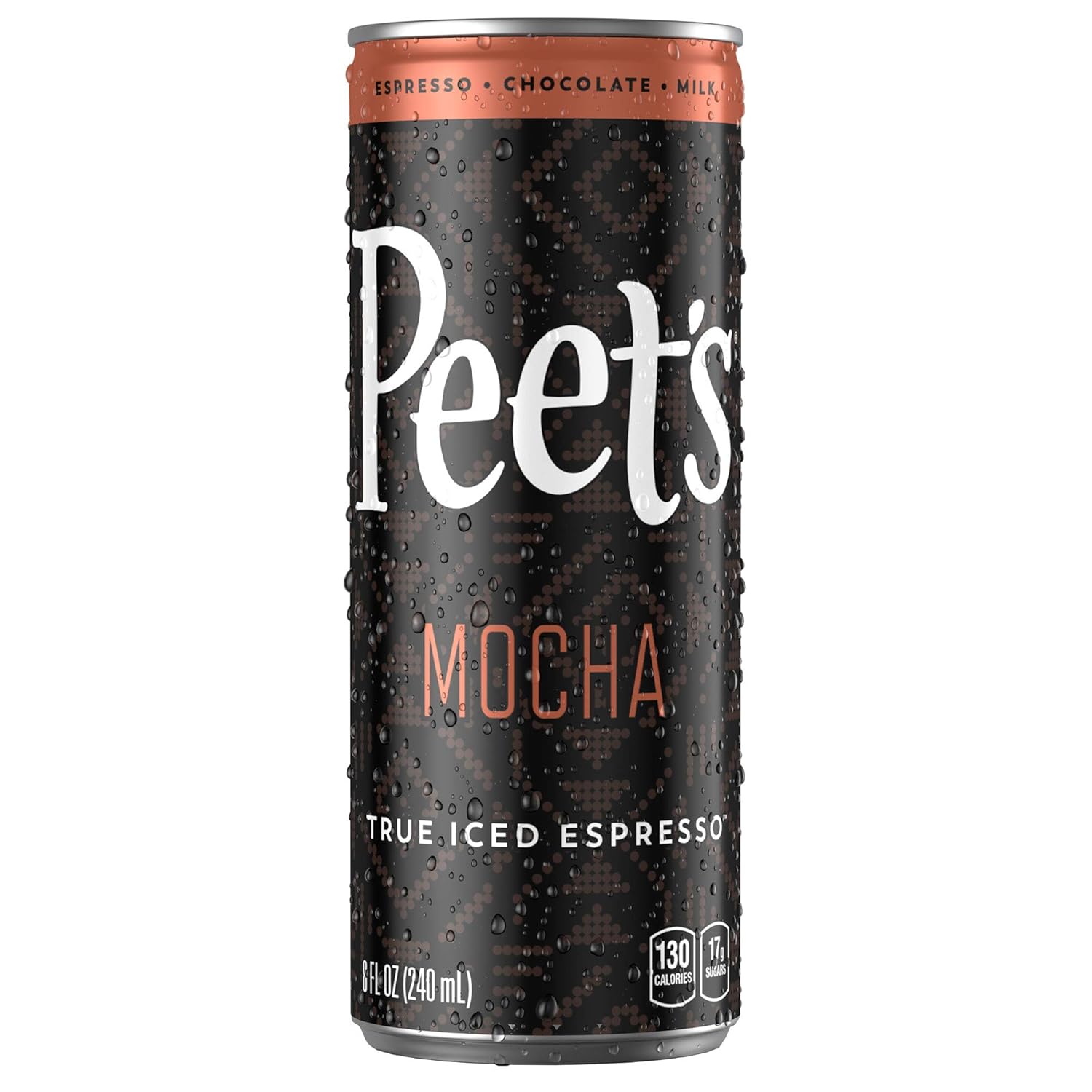 Peet's Iced Espresso Mocha 8oz, Single Origin Colombian Espresso + Milk and Cane Sugar, 110 calories, 12 pack : Grocery & Gourmet Food