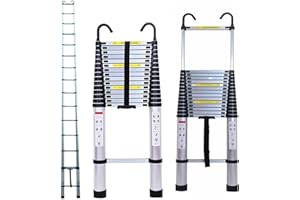 JUPITOR Telescoping Multi Ladder 20.34 FT Aluminum 6.2m Telescopic Ladder Extension Ladder with Detachable Hook Button Retraction Heavy Duty 330 Lb Capacity Extendable Frame Lightweight for Attic Garage