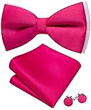 Barry.Wang Bright Pink Bow Ties for Men Pre-tied