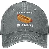 Hot Dogs Lover Hat It’s A Bad Day to Be A Glizzy Hat for Women Baseball Hats Cute Hat Gray