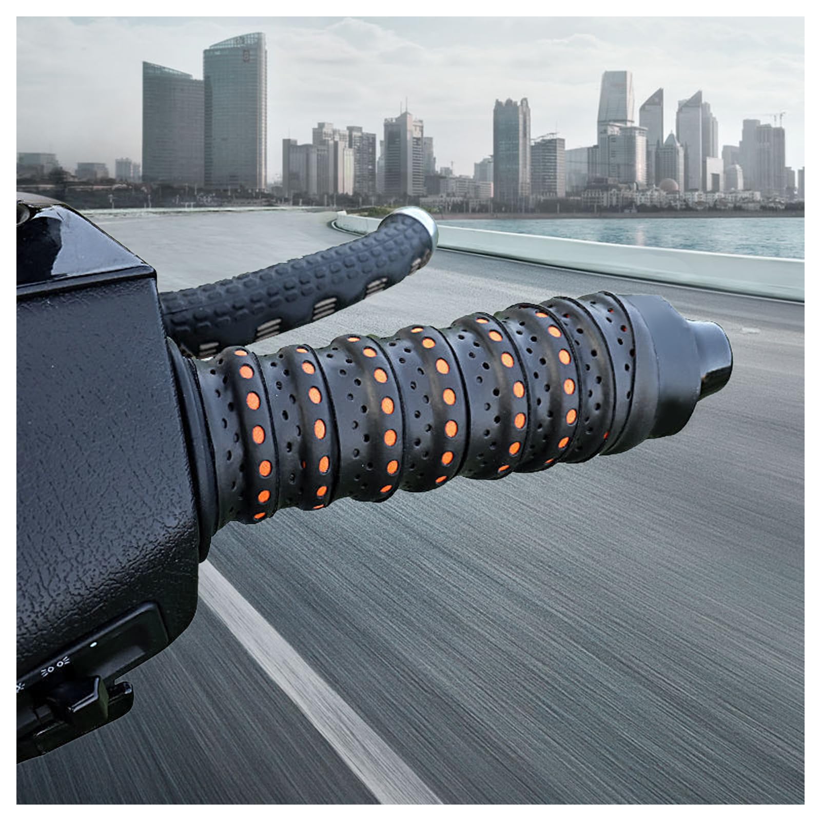 Photo 1 of 2PCS 3.6Ft Wrap-Around Motorcycle Grips,Anti-Slip Motorcycle Handlebar Grips with Air Vent Holes,Universal & Shock-Absorbing Dirt Bike Accessories for Motorcycles & Bikes