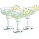 Bev Tek 15 Ounce Margarita Glasses, 6 Heavy-Duty Cocktail Glasses - Dishwashable, Shatterproof, Clear Polycarbonate Beverage Glasses, For All Kinds Of Beverages - Restaurantware