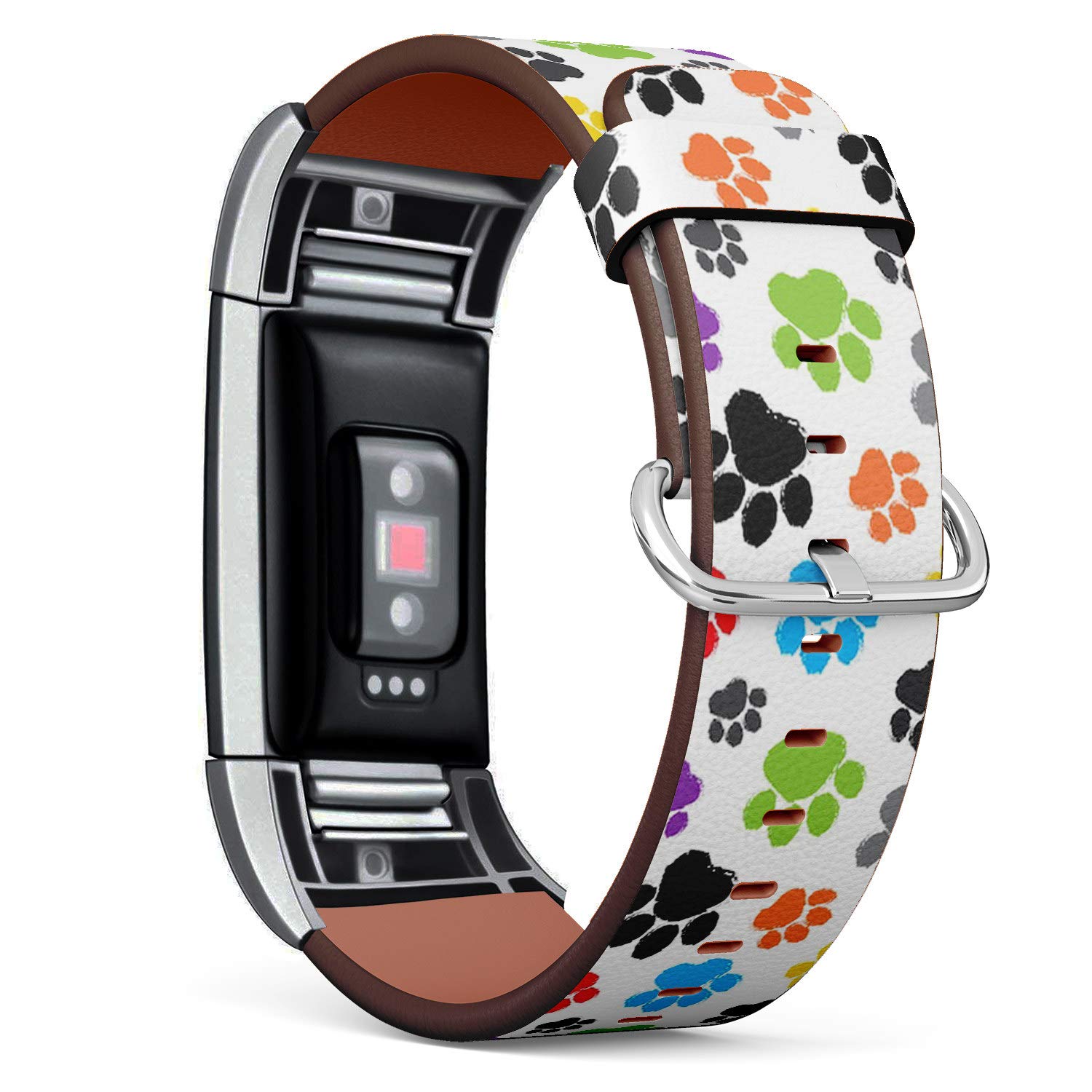 Photo 1 of Q-Beans Leather Band Compatible with Fitbit Charge 2, Replacement Strap Bracelet Wristband // Colorful Silhouette Animal