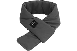 Cryfokt Heating Scarf, Comfort At Constant Temperature Warm Heated Scarf 3 Gear Adjustable for Outdoor Children (Gray)