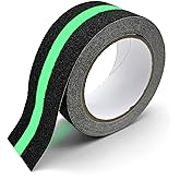 Qsdboc Non Slip Grip Tape with Glow in Dark, 2 inch x16.4ft Anti Slip Traction Tape for Stairs, Floors, Decks, Bathrooms & Outdoors, Waterproof PVC Non Skid Safety Tape with Glow at Night