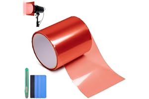 Arespark Color Transform Light Filter Film, DIY Transparent Filter Film Sheets Stickers for Christmas Decor, Garden Lights, Glass Doors Windows Tint, Car Fog Light Tint (4inx20ft, Red)