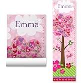 Personalized Growth Chart for Kids, Floral Pink - I See Me!