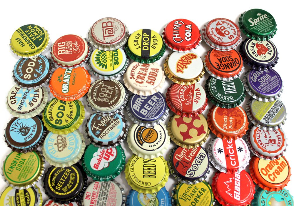 Photo 1 of 100 Vintage and Vintage Inspired Bottle Caps Random Mix