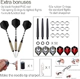 Sanfeng 27g Steel Tip Darts Set Brass Barrel Black Shafts 9 Flights O-Rings Tool view 6