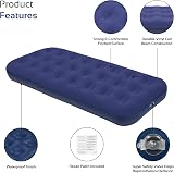 Milestone Camping Inflatable Flocked Single Airbed 191x73x22cm view 9