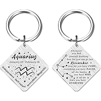 Fetiger Christmas Zodiac Gifts for Women Men, Zodiac Sign Horoscope Keychain, 12 Zodiac Constellation Gifts for Friend Family