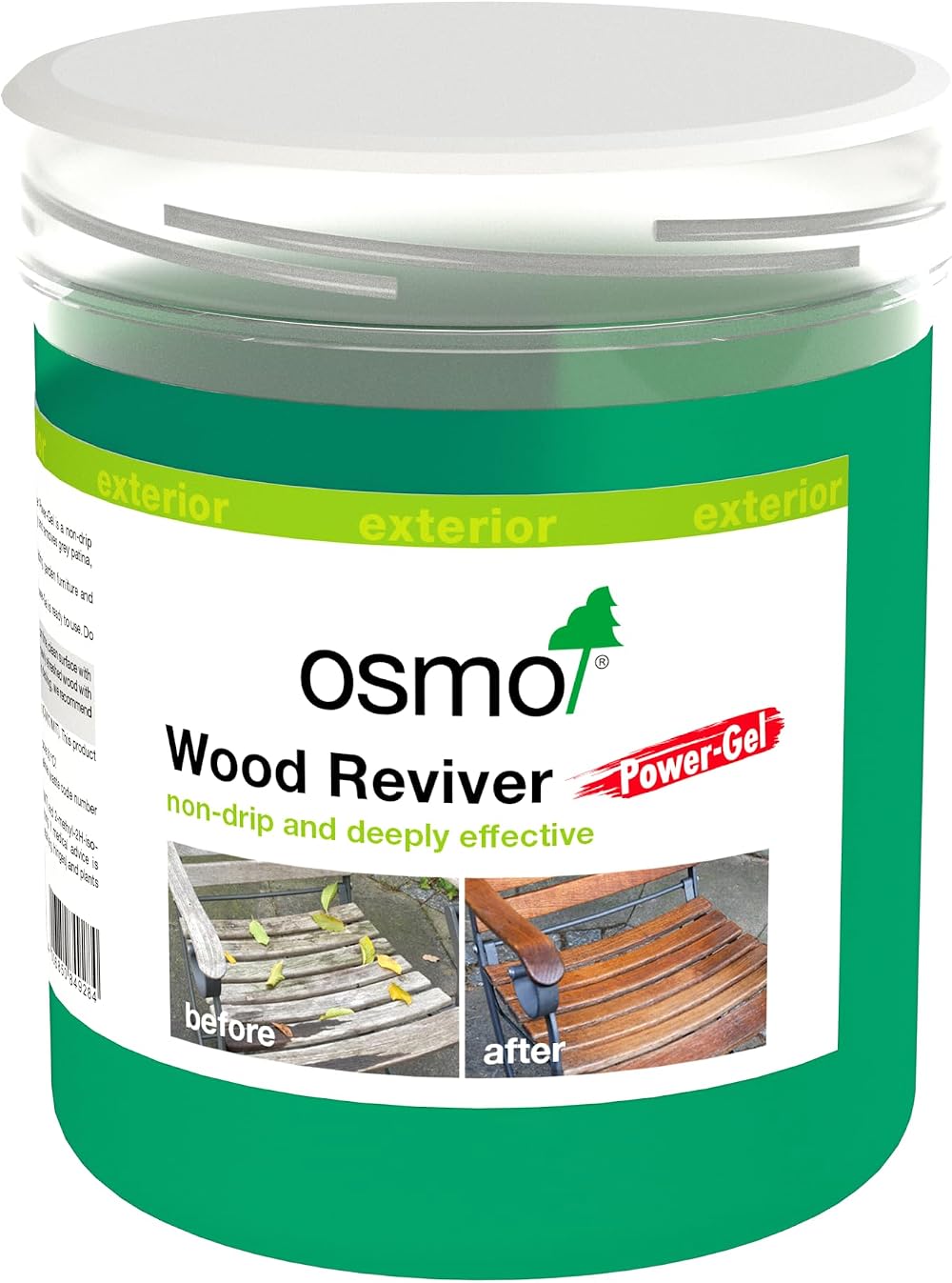 Osmo Wood Reviver Power Gel 500ml Restores Greyed Exterior Wood Surfaces