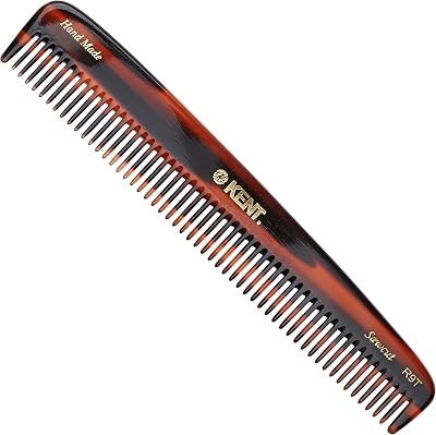 Kent Handmade Medium Coarse Toothed Dressing Hair Comb 19cm Cellulose Acetate