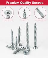 Digank Wood Screws Kit 360pcs Self Tapping M3 M3.5 M4 Assortment view 3