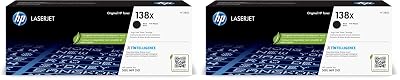 HP 138X Black High-Yield Toner Cartridge | Works LaserJet Pro 3001 Series,LaserJet Pro MFP 3101 Series | W1380X,(Pack of 2)