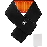 Heated Scarf Neck Heating Pad with 5000mAh Power Bank, Soft Velvet Heated Neck Wrap with 3 Heat Levels, Portable Cordless Neck Warmer for Men & Women Outdoor Winter Use – Black