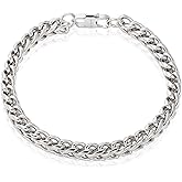 Invicta Bracelet for Men, Stainless Steel Franco Chain Thin Jewelry, 6mm, 8.5"