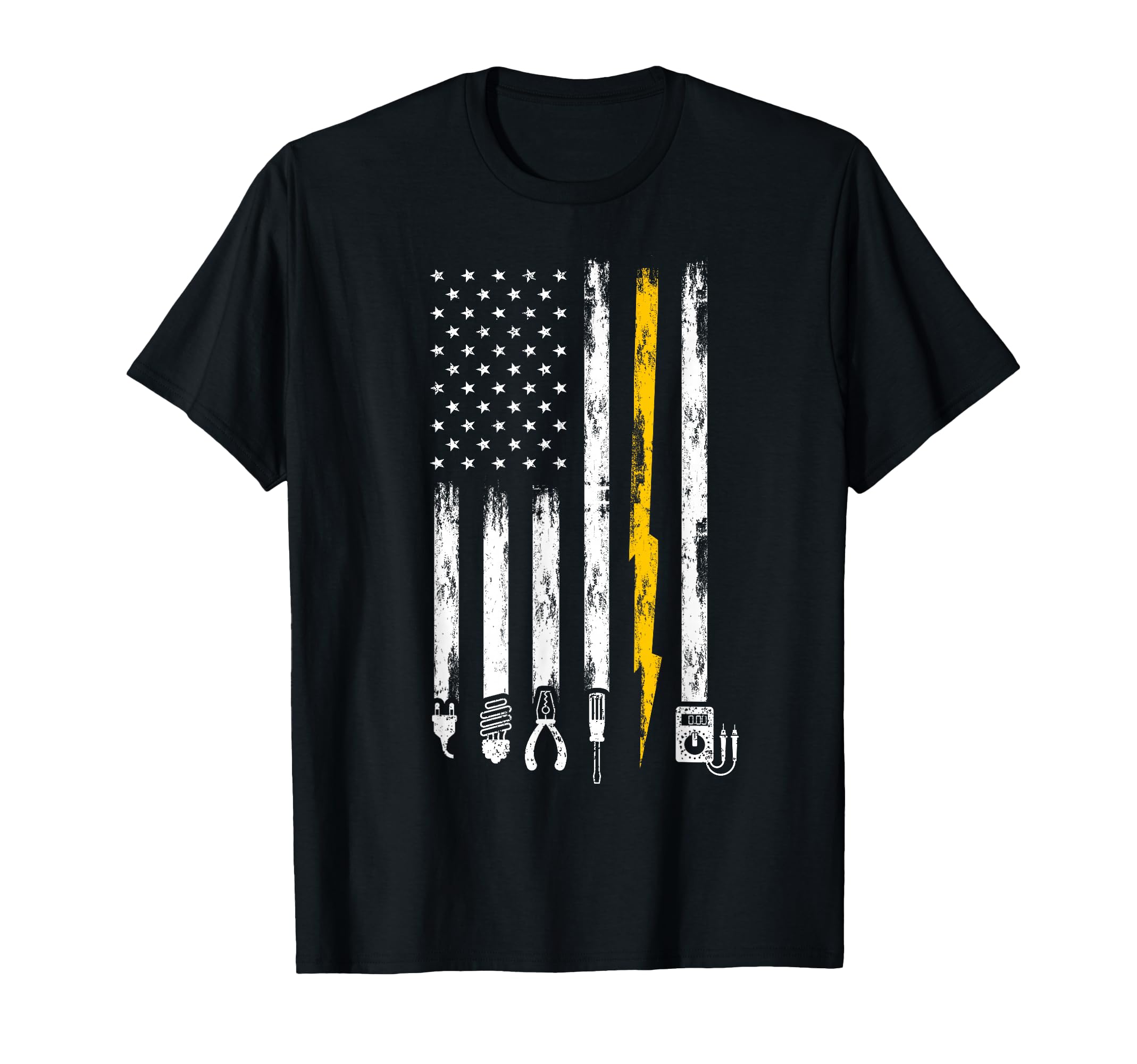 Photo 1 of ** BABY BLUE ** Electrician US Flag Tools for Electricians T-Shirt 2XL