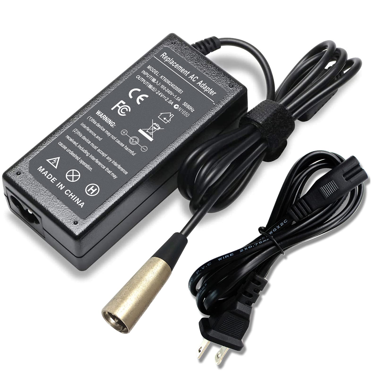 Photo 1 of 24V 2A Electronic Scooter Battery Charger for Go-Go Elite Traveller SC40E/SC44E, Jazzy Power Chair,Schwinn S300 S350 S400 S500 S650,Pride Hoveround Mobility,Ezip 400 500 650 750 900 Mountain Trailz