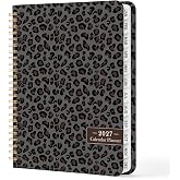 2027 Planner Weekly &amp; Monthly, 6.3" x 8.5", Jan. 2027 - Dec. 2027 | A5 planner, Durable Twin-Wire Binding,Laminated Tabs, Leopard Cardboard Cover with Back Pocket for School &amp; Office