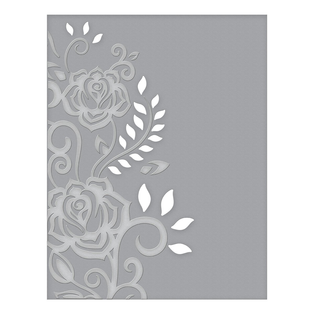 Spellbinder Rose Flourish Cut and Emboss Folder, Silver, 10.8 x 15 cm