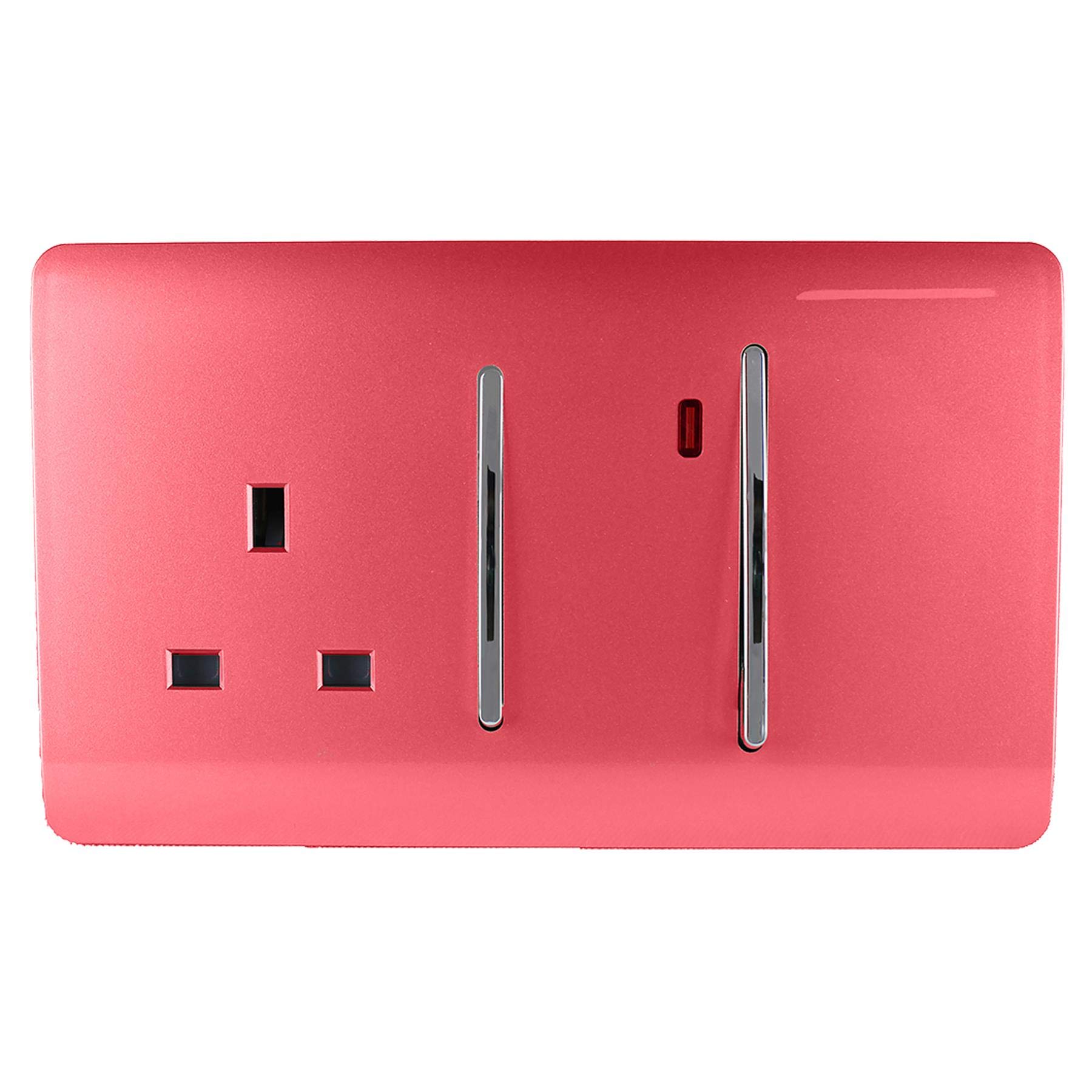 Trendi Artistic Modern Glossy 45 A Cooker Switch & Plug Socket Inc Neon Insert Strawberry