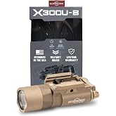 SureFire Weaponlight LED - X300U-A-TN 1,000 Lumens 11,300 Candela - Tan | X300U-A-TN Rail Lock Mount Hybrid Beam LED w/ Ambidextrous Push/Toggle Switch - Mil-Spec Hard Anodized IPX7 - Tan