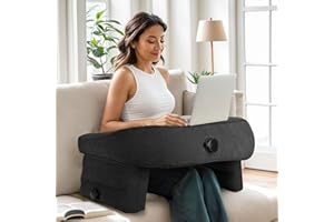 cjc Reading Pillow for Gaming, Memory Foam Gaming Pillow for Lap with Coaster, Hight Adjustable Lap Desk Pillow for Reading, Working, Crocheting or Sitting in Bed Floor Sofa (Black)