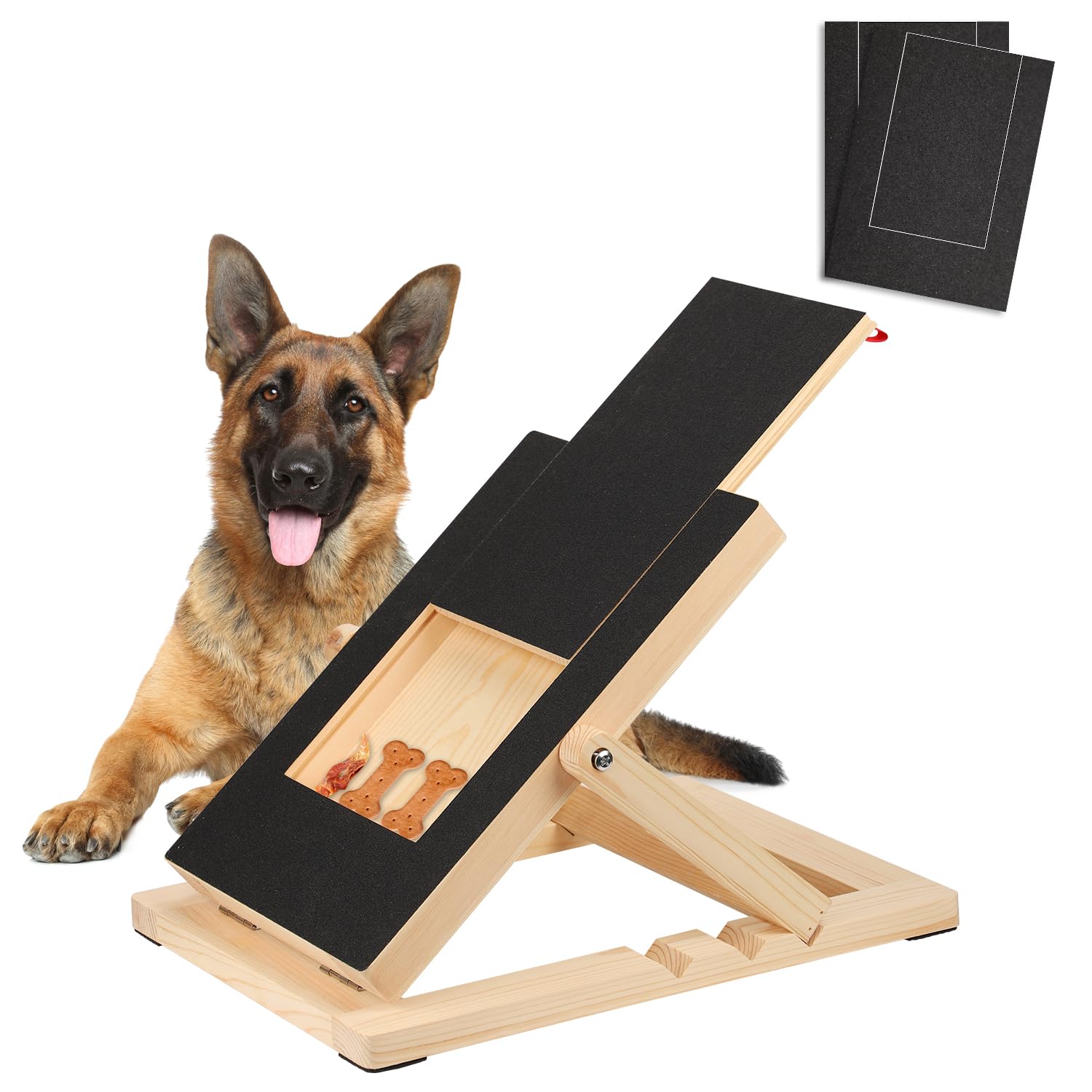 Large Dog Scratch Board with Dog Treat Drawer, Multifunctional Dog Scratch Pad for Nails Dog Nail File Claw Board Dog Scratching Board Trimming Tool for Easy Nail Care