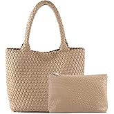 SLHFPX Hand Woven Bag Tote BagS For Women Top Handle Shoulder Vegan Leather Large Travel Beach Hobo Handbag