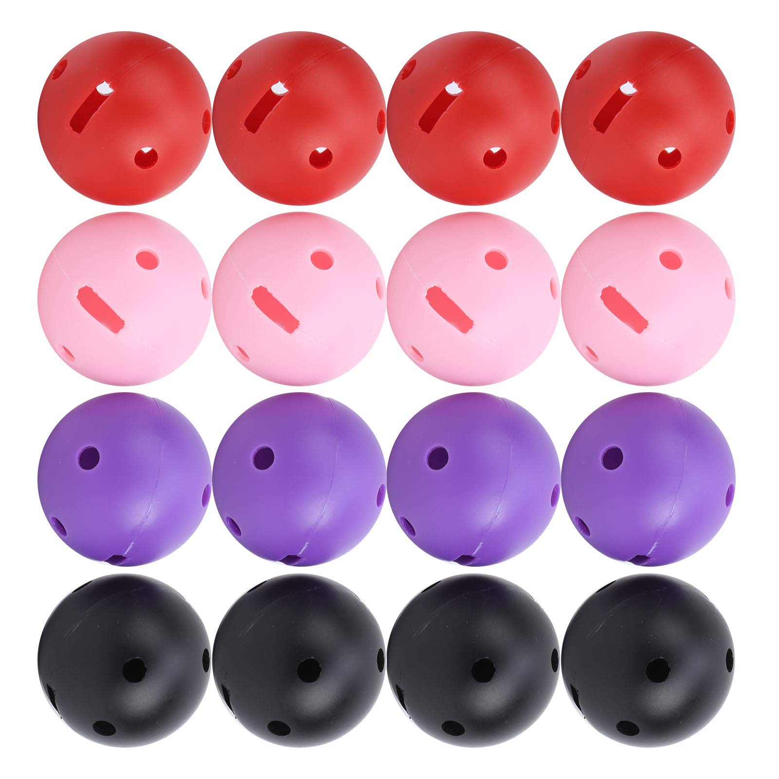 RiToEasysports Balls, 16 Pcs Square Hole Ball Colored Practice Ball Plastic Airflow Hollow Balls For Driving Range, Swing Training, Indoor/outdoor Use Leisure Sport