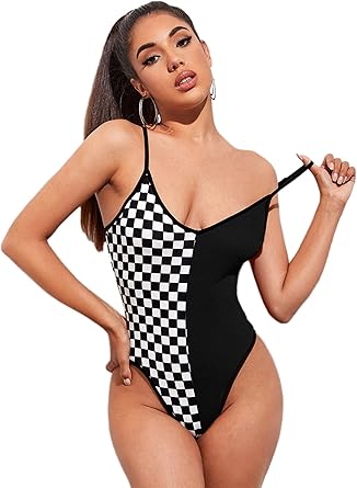 checkered bodysuit