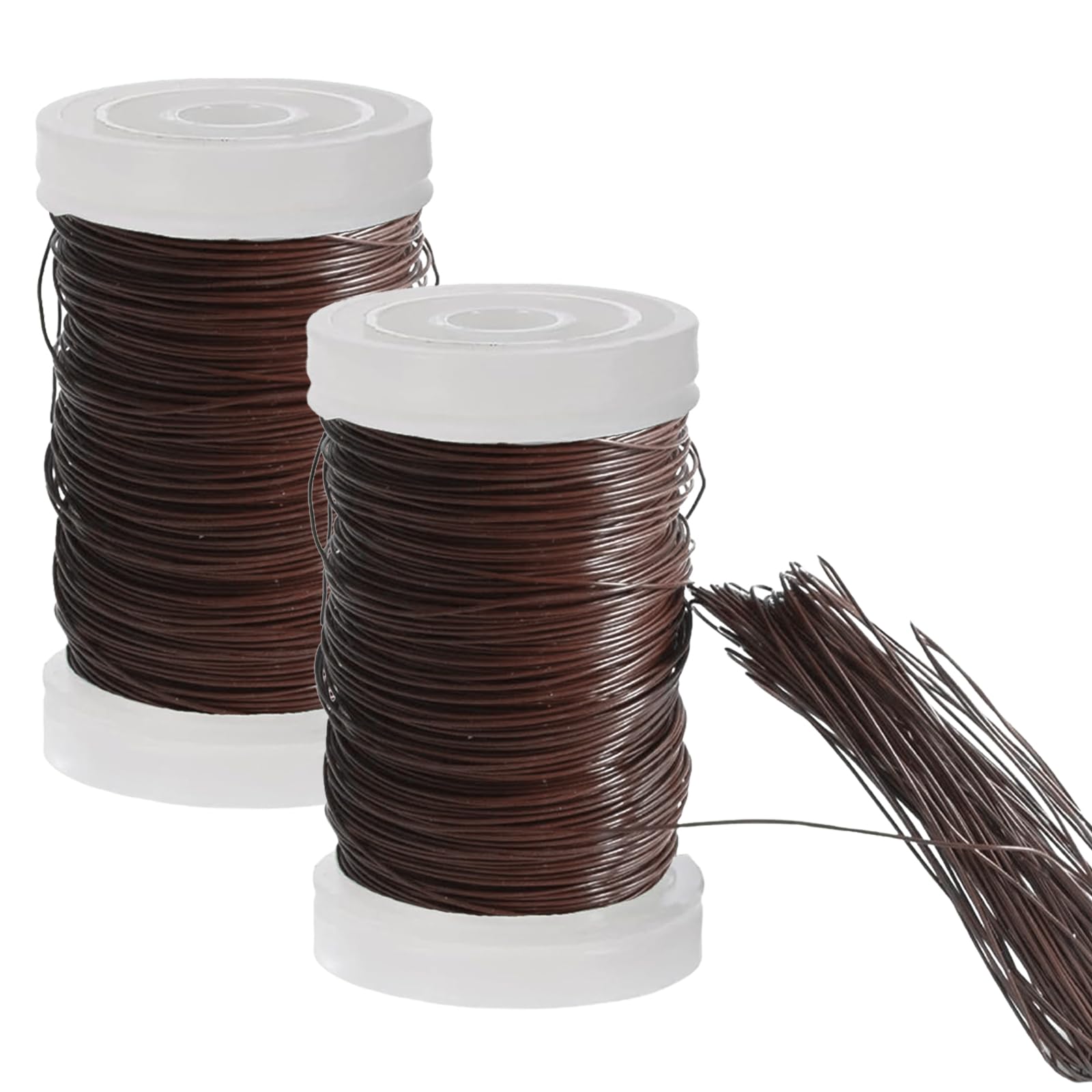 Brwon Floral Wire Flower Arranging Accessories 0.35mm,2 Rolls Florists Thin Wire for Jewellery Making Craft Wire DIY Jewelry Crochet Christmas Wires,Flower Bouquets, Crafts Wreath Making Supplies