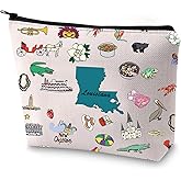 FEELMEM Louisiana Vacation Travel Makeup Bag Louisiana Girl Camper Cosmetic Bag Gift Louisiana Merchandise