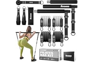 Pilates Bar Kit with Resistance Bands, Pilates Workout Equipment for Legs, Hip, Waist, Arm, Squats Exercise Equipment for Hom