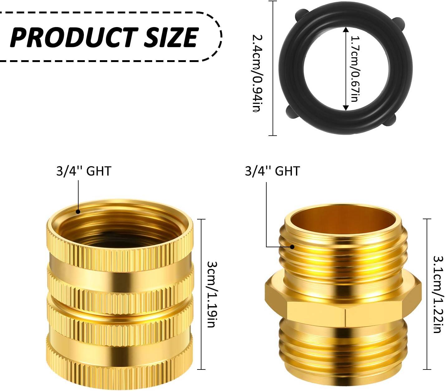 4 Sets Garden Hose Adapter 3/4 Inch Hose Connectors Garden Hose Connector, Male to Male, Female to Female with Extra 8 Pieces Washers for Garden Hose Watering Equipment Supplies : Garden & Outdoor