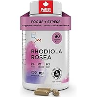 Live 5AM Rhodiola Rosea Supplement 200 mg | 90 Capsules 6:1 Extract Rhodiola Supplement, Adaptogen for Energy, Mental Focus,
