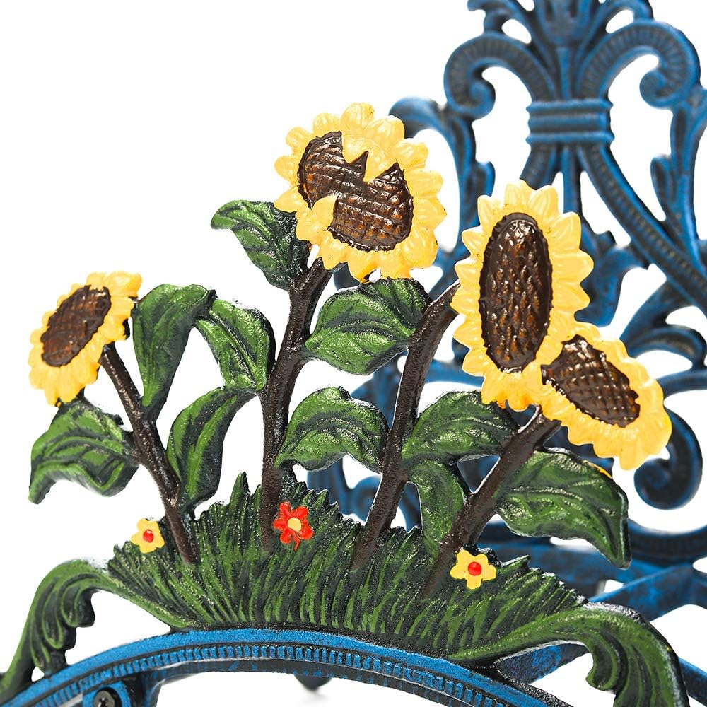 Sungmor Cast Iron Heavy Duty Garden Hose Holder, Decorative Hand-Painted Sunflower Wall Mounted Water Hose Hanger - Image 5