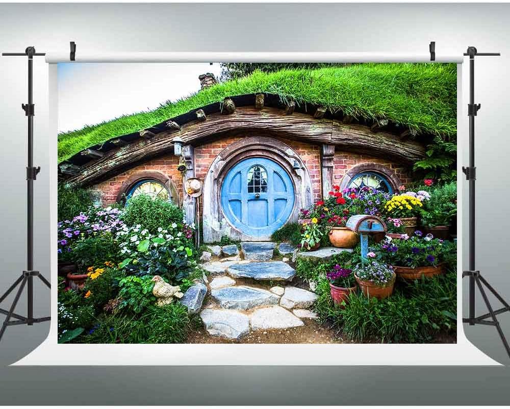 EOA 7(W) x5(H) FT Hobbiton Caves Backdrop Matamata Rural Green Hobbit Living Home Photography Background Ring Lord Fans Party YouTube Studio Prop
