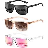 KALIYADI Polarized Sunglasses for Men and Women, Mens Sun Glasses with UV400 Protection for Driving Fishing Golf (3 Packs)