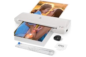 ZYERCH Laminator 13 Inch A3 Laminator Machine, 7 in 1 Desktop Thermal Laminator Never Jam with 40 Laminating Pouches, Paper Trimmer and Corner Rounder, Fast Warm-Up Home Office School Use, White
