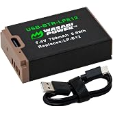 Wasabi Power USB Battery (Ginger Series) LP-E12 Battery for Canon EOS M, EOS M10, EOS M100, EOS M50 M50 MII, EOS Rebel SL1 (EOS 100D), PowerShot SX70 HS