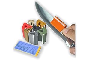 YEVVA knife sharpening angle guides clips clamps 11° 13° 15° 17° 19° 21° 23° 25° 28° 30° (Blue+Golden+Olive+Red+Black+Silver+Orange+Gray, Medium (For medium size knives))