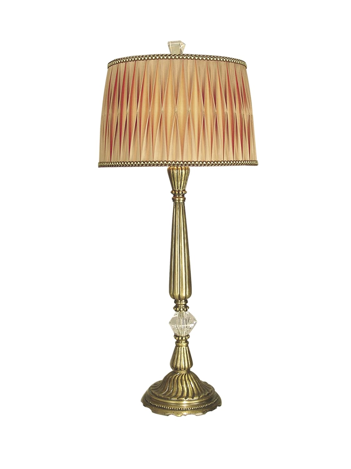 Dale Tiffany PT60342 Prescott Table Lamp, Antique Brass and Fabric